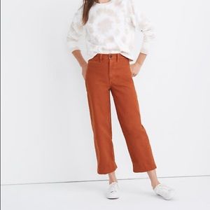 Madewell Slim Emmett Wide Leg Crop in Burnt Orange